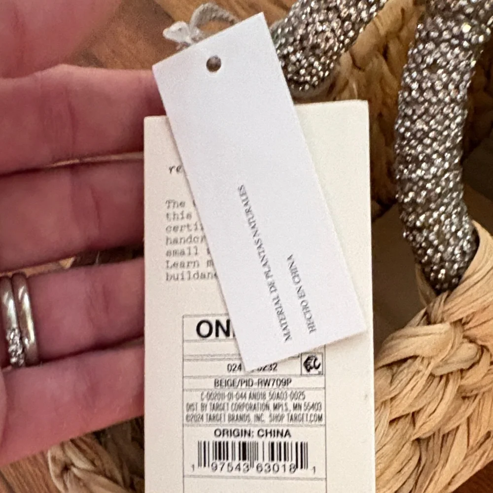 a new day Natural Straw Tote with Silver Accents - Picture 2 of 9